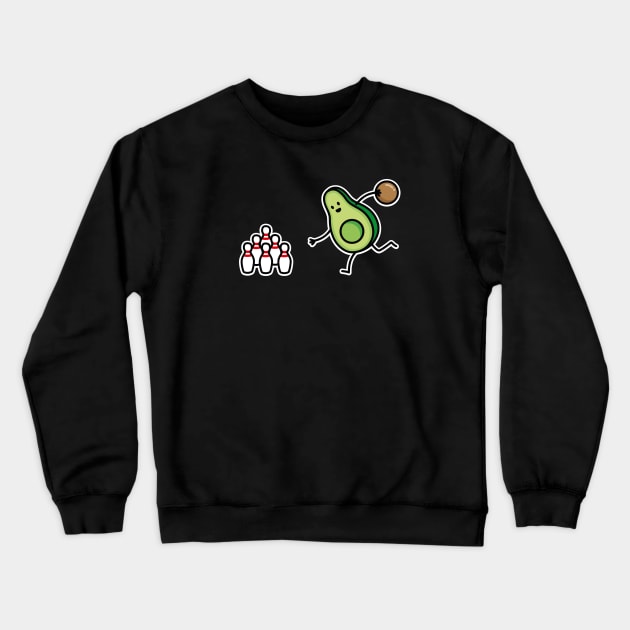 Funny avocado bowling cartoon bowling player gift Crewneck Sweatshirt by LaundryFactory